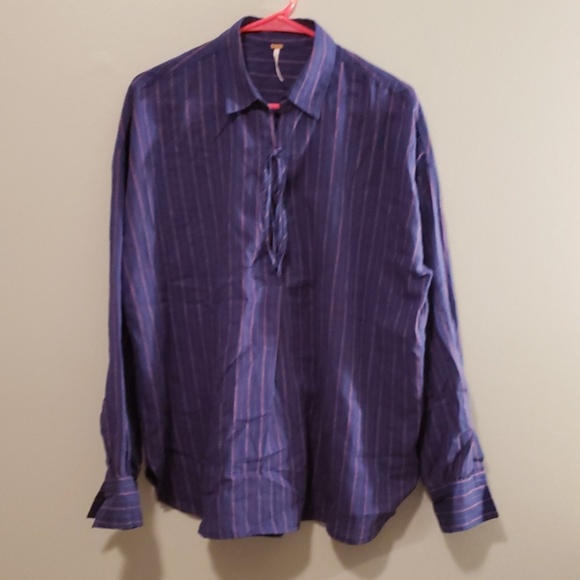 Free People Under the Boardwalk Linen Blouse - Picture 3 of 4